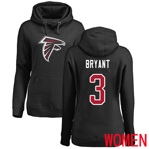 Atlanta Falcons Black Women Matt Bryant Name And Number Logo NFL Football #3 Pullover Hoodie Sweatshirts